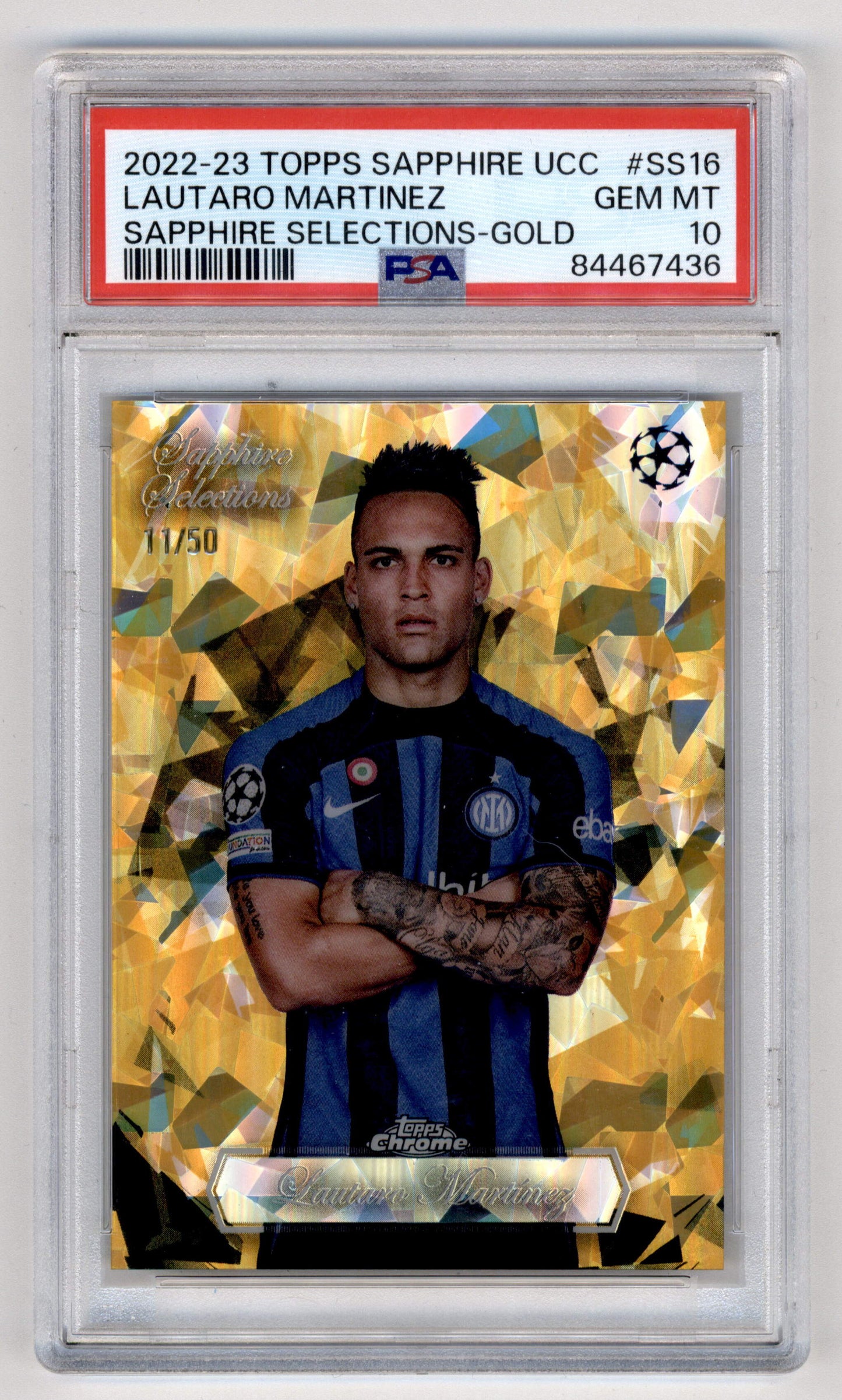 Best Deal - Topps Lautaro Martinez Gold Sapphire Selections Refractor /50 Sapphire UCC 2022-23 PSA10