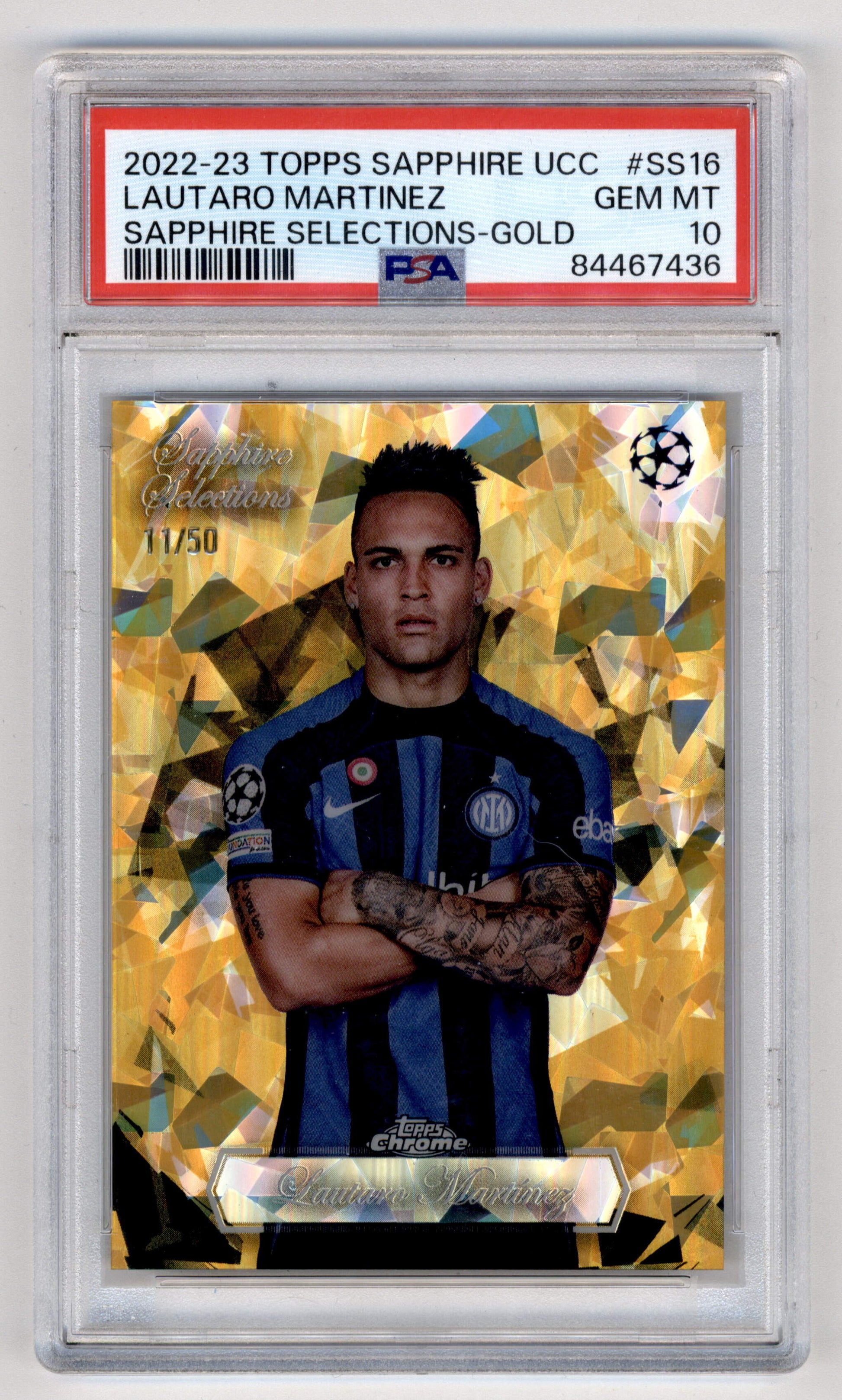 Best Deal - Topps Lautaro Martinez Gold Sapphire Selections Refractor /50 Sapphire UCC 2022-23 PSA10