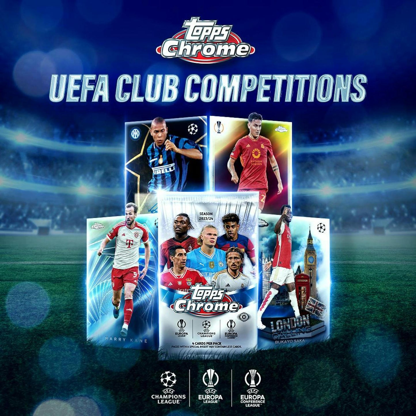 Best Deal - 2023-24 Topps Chrome UEFA Club Competitions Football Soccer Hobby Box
