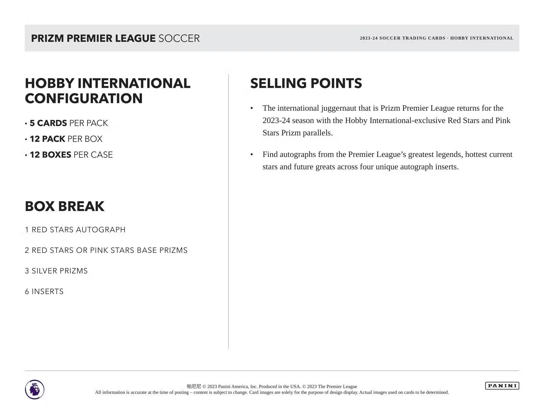 Best Deal - 2023-24 Panini Prizm Premier League Soccer Hobby International Box