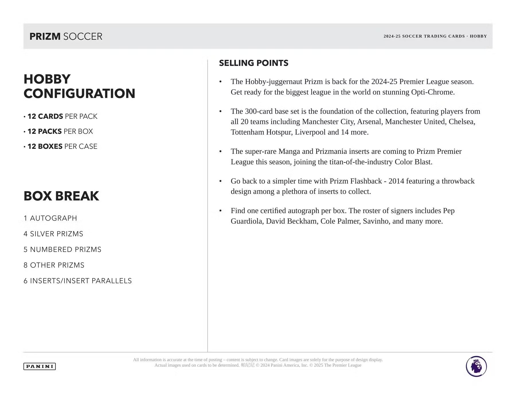 Best Deal - 2024-25 Panini Prizm Premier League EPL Soccer Hobby Box