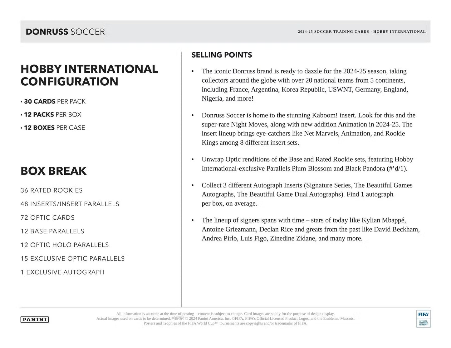Best Deal - 2024-25 Panini Donruss Soccer International Hobby Box