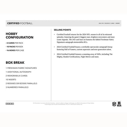 Best Deal - 2024 Panini Certified Football Hobby Box