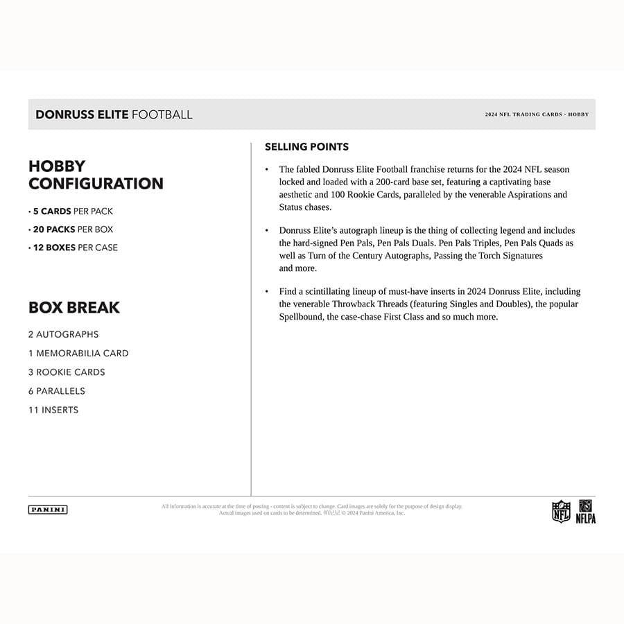 Best Deal - 2024 Panini Donruss Elite Football Hobby Box