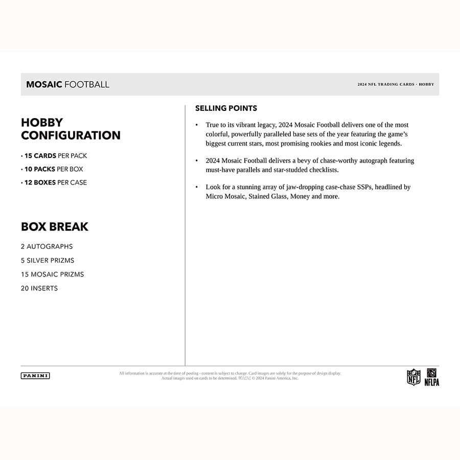 Best Deal - 2024 Panini Mosaic Football Hobby Box