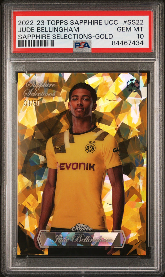 Best Deal - Topps Jude Bellingham Gold Sapphire Selections Card /50 Sapphire UCC 2022-23 PSA10