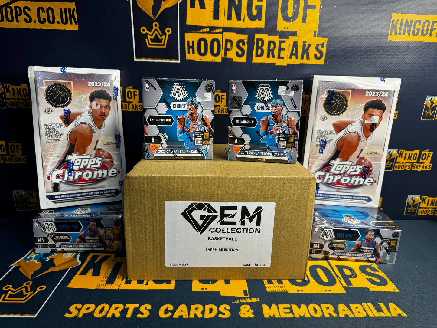 Best Deal - Basketball Break #1579 12-box SUNDAY MEGA - Gem Collection - Topps Chrome & Mosiac mixer - random team break