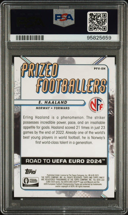 Best Deal - Topps Erling Haaland Green/Red Prized Prized Footballers Fusion Card /30 Finest Road To Euros 2024 PSA10