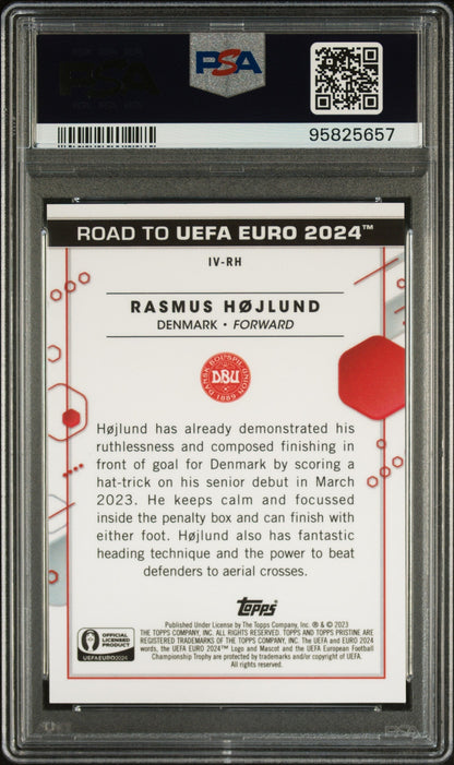 Best Deal - Topps Rasmus Hojlund Red Inevitable Card /5 Pristine Road To Euros 2024 PSA10