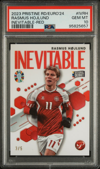 Best Deal - Topps Rasmus Hojlund Red Inevitable Card /5 Pristine Road To Euros 2024 PSA10