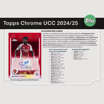 Best Deal - 2024-25 Topps Chrome UEFA Club Competitions Soccer Hobby Box