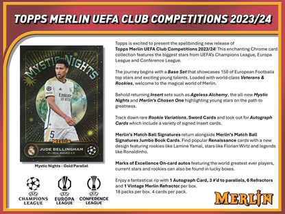 Best Deal - 2023-24 Topps UEFA Club Competitions Merlin Chrome Soccer Hobby Box
